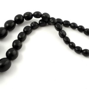 Jet Graduated Rounded Oval Bead Strand Crystal Jewelry beads