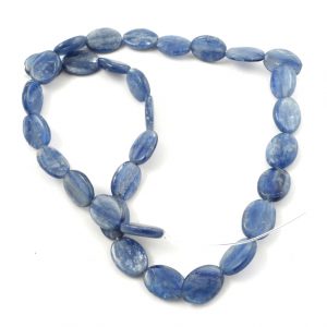 Blue Kyanite Flat Oval Bead Strand Crystal Jewelry bead