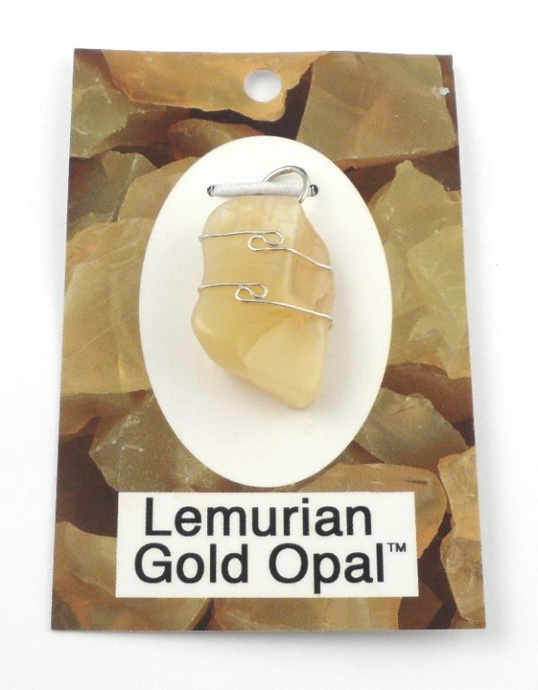 Lemurian Gold Opal Wire Wrapped Pendant All Crystal Jewelry lemurian gold opal