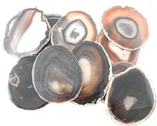 Agate Slabs, Black, pack of 10 size 3 Agate Products agate