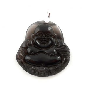 Obsidian, Black Buddha Pendant Crystal Jewelry black obsidian