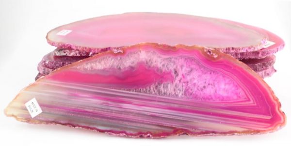 Agate Slabs, Pink, pack of 10 size 4 Agate Products agate