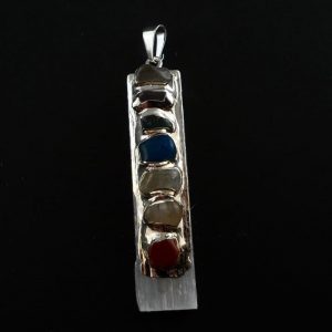Selenite with Chakra Stones Pendant Crystal Jewelry chakra
