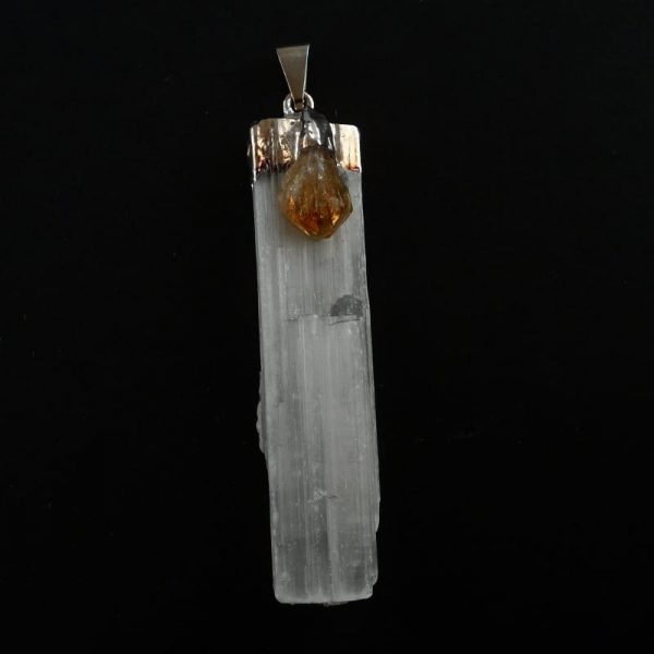 Selenite with Citrine Pendant All Crystal Jewelry Citrine