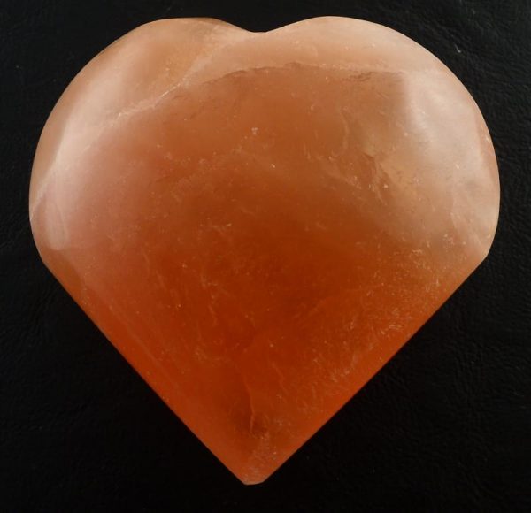 Selenite Heart, Orange All Polished Crystals heart