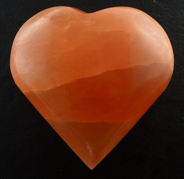 Selenite Heart, Orange All Polished Crystals heart