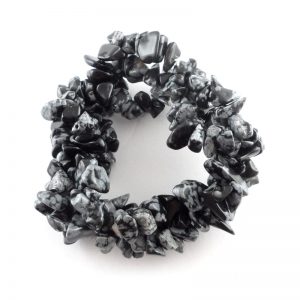 Snowflake Obsidian Three Strand Chip Bracelet All Crystal Jewelry bracelet
