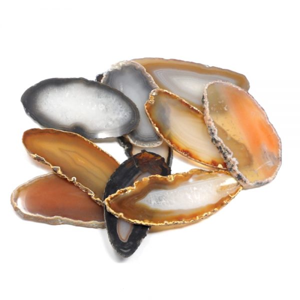 Agate Slabs, Natural, pack of 10 size 0 Agate Products agate