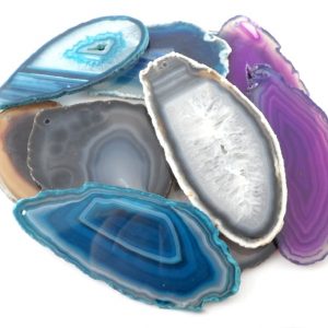 Agate Slabs, Mixed, pack of 10 size 1 drilled Agate Products agate slab