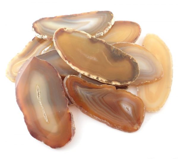 Agate Slabs, Brown, pack of 10 size 0 Agate Products agate