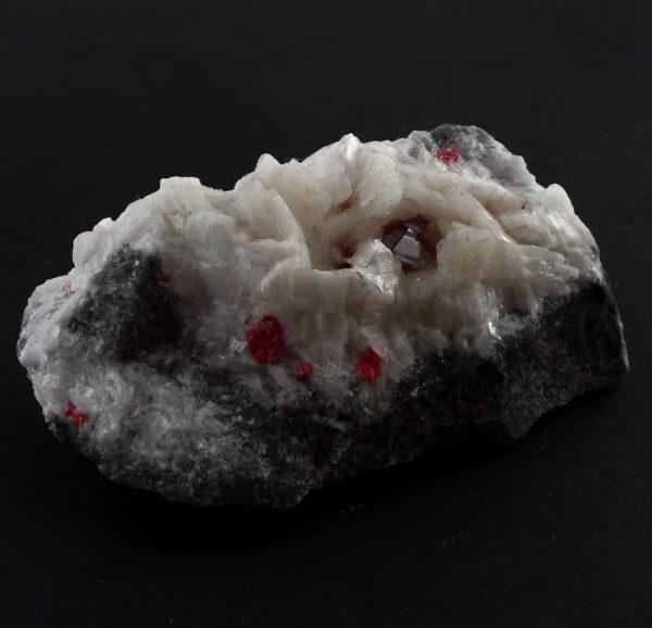 Cinnabar on Dolomite Mineral Specimen All Raw Crystals cinnabar