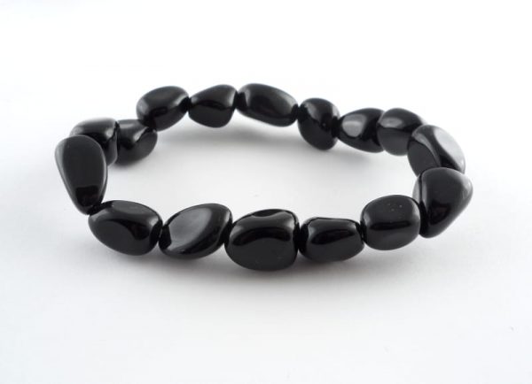 Black Obsidian Tumbled Stone Bracelet All Crystal Jewelry black obsidian