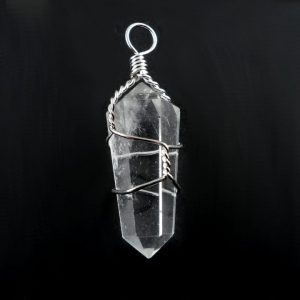 Quartz Pendant, wire wrapped All Crystal Jewelry pendant