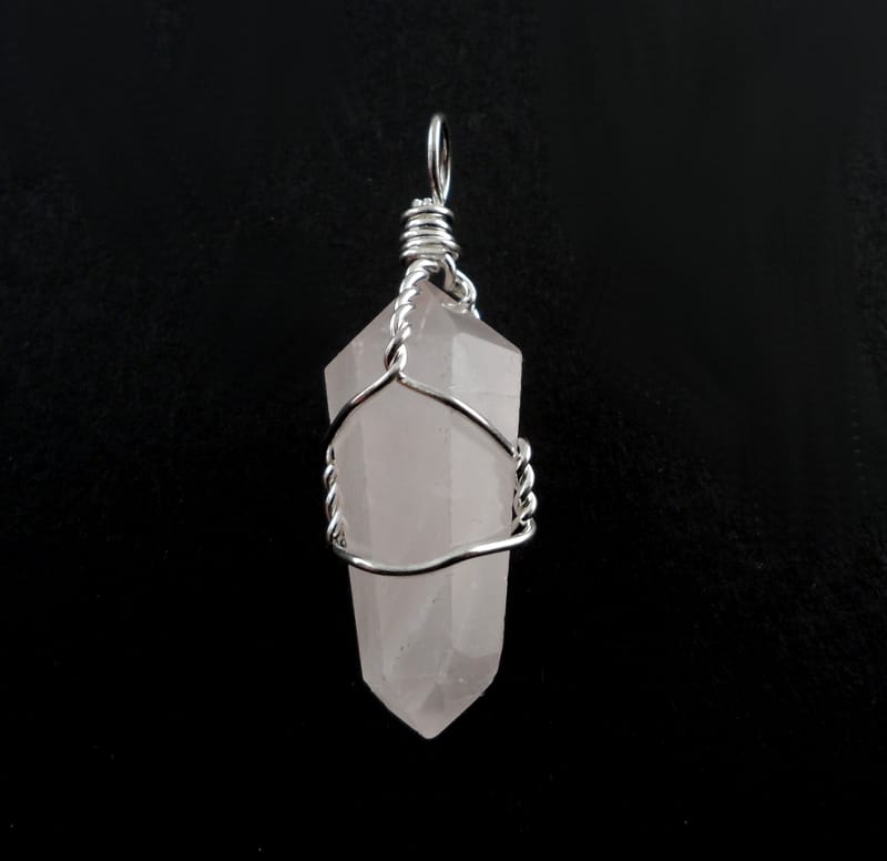 Rose Quartz Pendant, wire wrapped | The Crystal Man