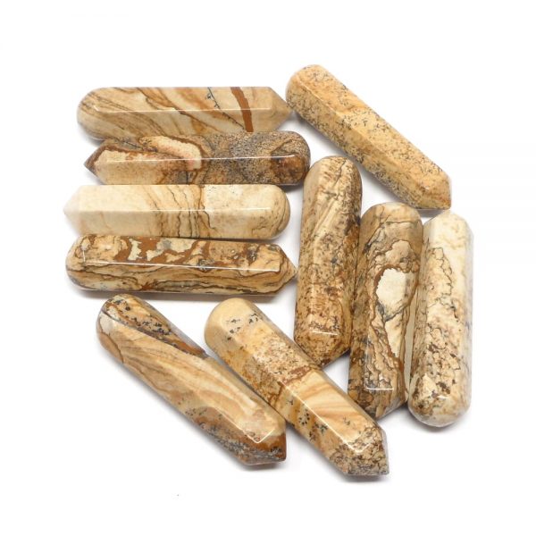 Picture Jasper Wands pack of 10 All Polished Crystals bulk crystal wands
