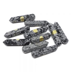 Snowflake Obsidian Wands pack of 10 Polished Crystals bulk crystal wands