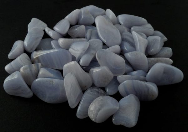Agate, Blue Lace, tumbled, 4 ounces All Tumbled Stones agate