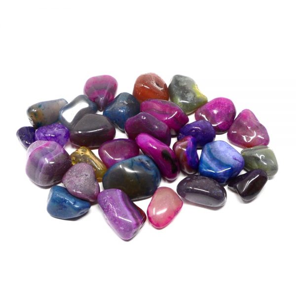 Dyed Agate lg tumbled 16oz All Tumbled Stones agate healing properties
