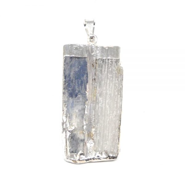 Selenite and Kyanite Pendant All Crystal Jewelry blue kyanite pendant