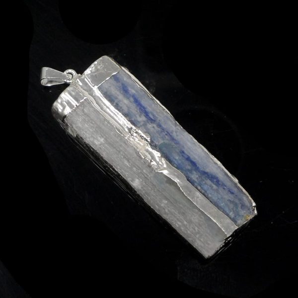Selenite and Kyanite Pendant All Crystal Jewelry blue kyanite pendant