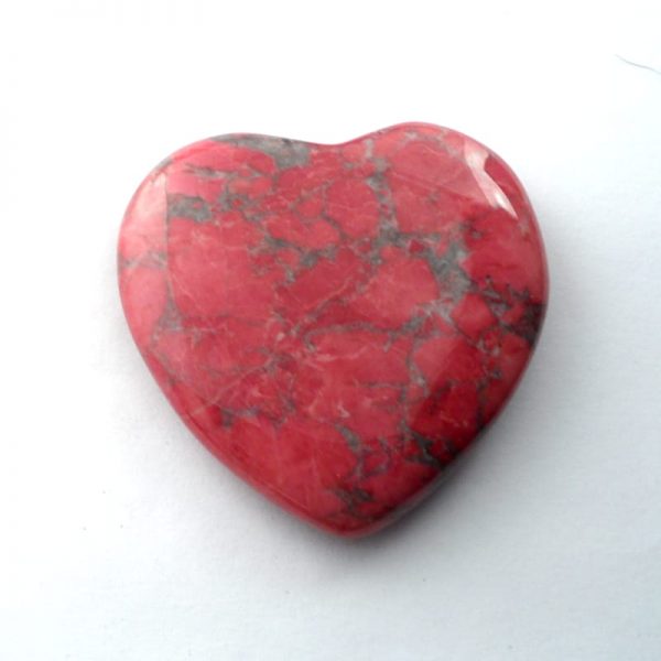 Dyed Heart, Red All Polished Crystals heart