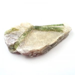 Mica, Lepidolite, and Green Tourmaline Specimen Raw Crystals green tourmaline