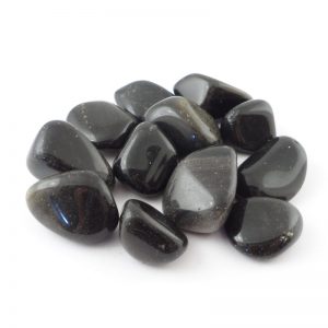 Obsidian, Sheen, tumbled, 4oz Tumbled Stones obsidian