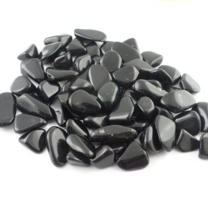 Obsidian, Black, tumbled, 8oz Tumbled Stones black obsidian