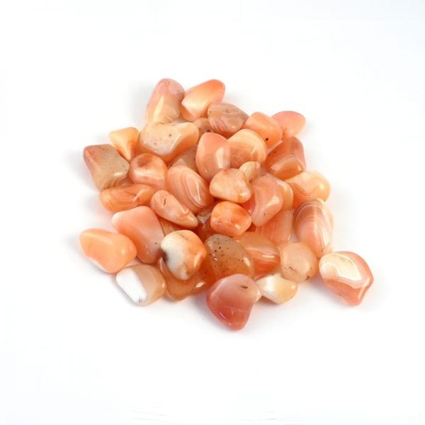 Agate, Carnelian, Banded, tumbled, 8oz- All Tumbled Stones banded carnelian