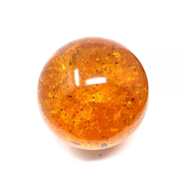 Amber Sphere 85mm All Polished Crystals amber