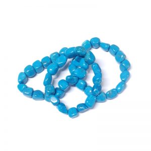 Howlite, Blue Tumbled Stone Bracelet Crystal Jewelry blue howlite