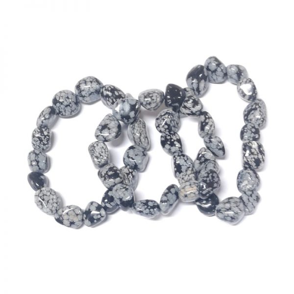 Snowflake Obsidian Tumbled Stone Bracelet All Crystal Jewelry bracelet