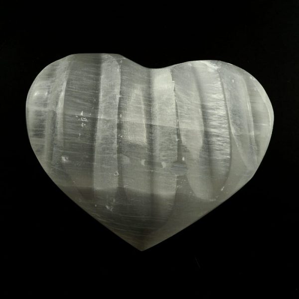 Selenite Groove Heart All Polished Crystals heart