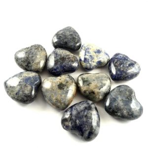 Sodalite Hearts bag of 10 Polished Crystals bulk crystal hearts