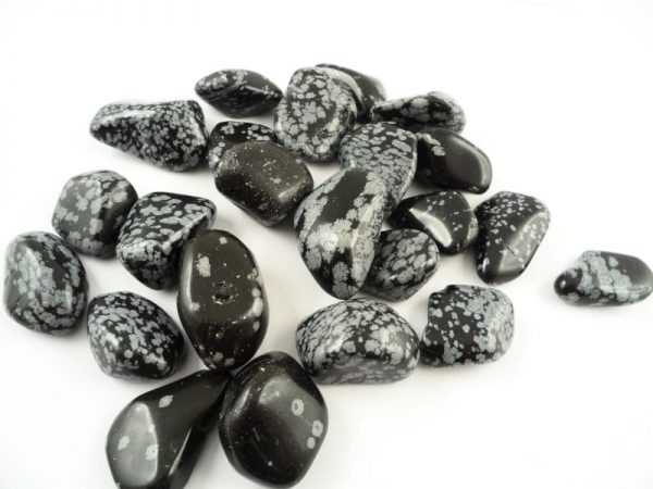 Obsidian, Snowflake, tumbled, 8oz All Tumbled Stones obsidian