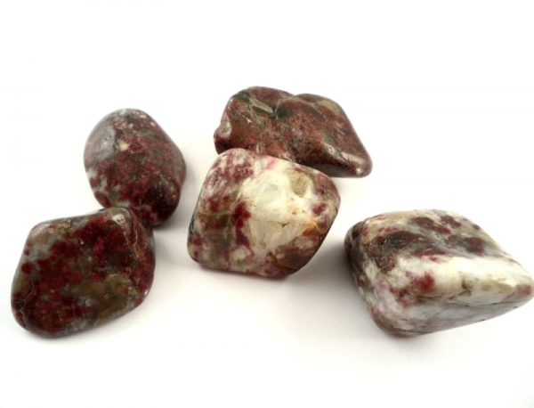 Tourmaline, Red in Quartz, tumbled, 4oz All Tumbled Stones quartz
