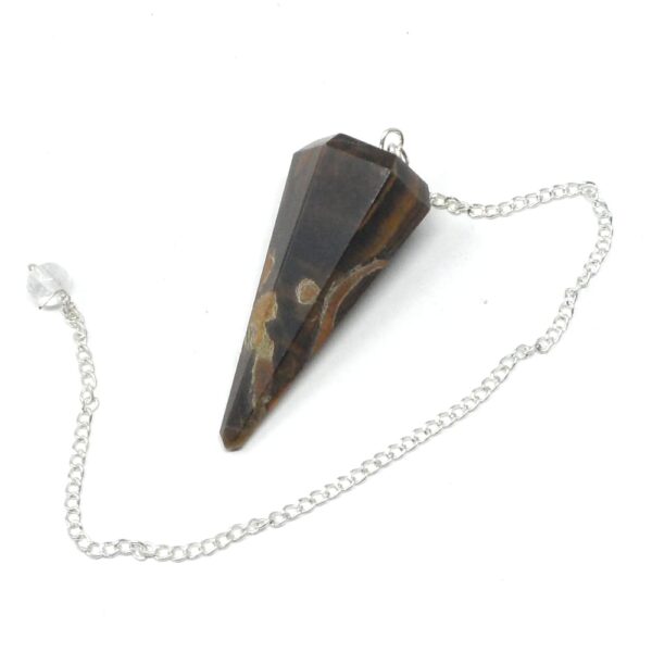 Tiger Eye Six Sided Point Pendulum All Specialty Items crystal dowsing