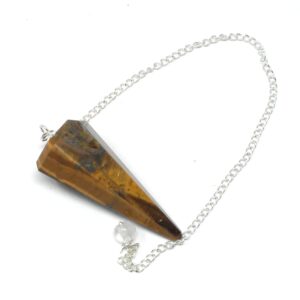Tiger Eye Six Sided Point Pendulum Specialty Items crystal dowsing