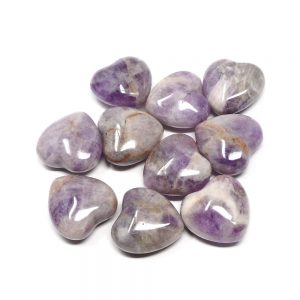 Amethyst Hearts, bag of 10 All Polished Crystals amethyst