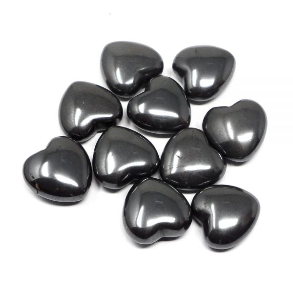 Hematite Hearts, bag of 10 All Polished Crystals bulk crystal hearts