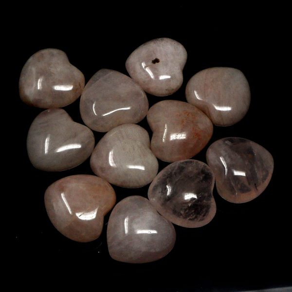 Rose Quartz Hearts bag of 10 All Polished Crystals bulk crystal hearts