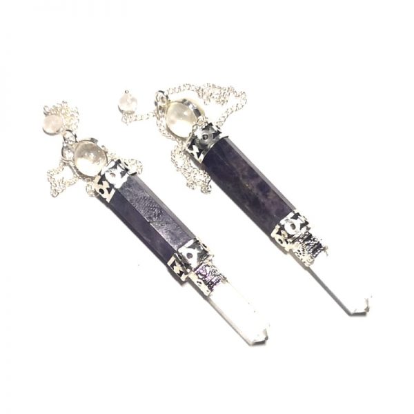 Amethyst Pendulum with Quartz Sphere and Point All Specialty Items amethyst