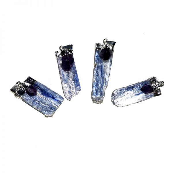 Kyanite with Amethyst Pendant All Crystal Jewelry amethyst