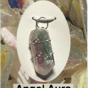 Wire Wrapped Pendant, Angel Aura Danburite Crystal Jewelry angel aura