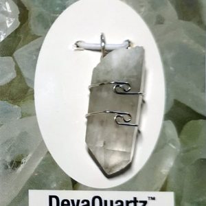 Wire Wrapped Pendant, Deva Quartz All Crystal Jewelry celadonite