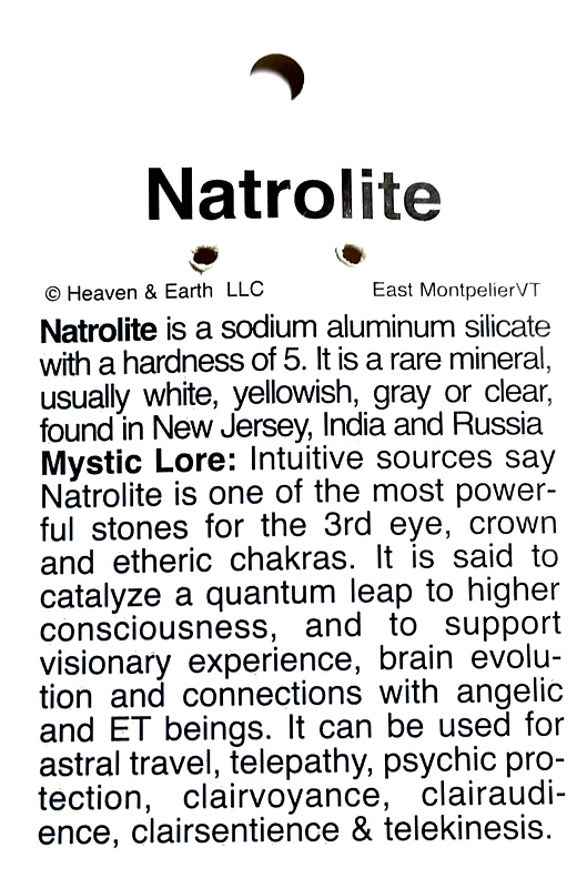 Wire Wrapped Pendant, Natrolite All Crystal Jewelry natrolite