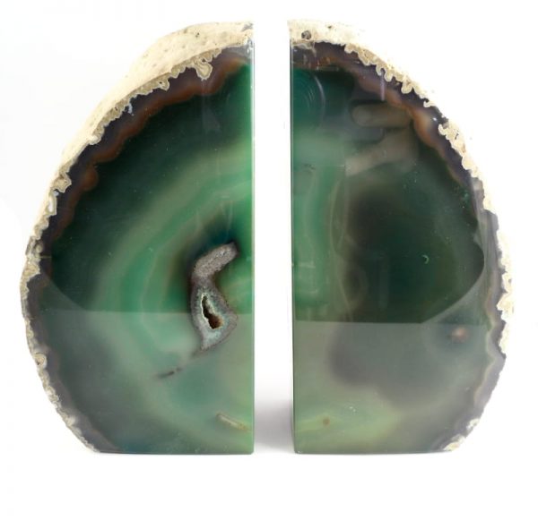 Agate Bookends – Green Agate Bookends agate