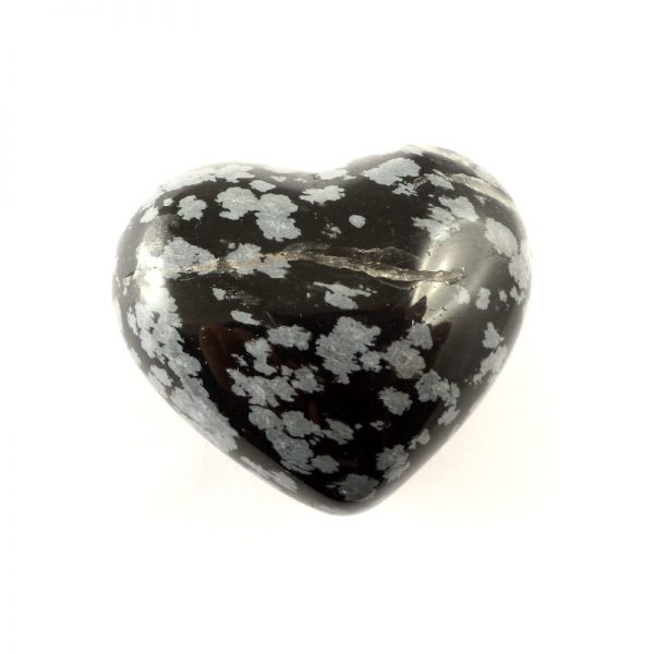 Snowflake Obsidian Heart 45mm All Polished Crystals obsidian