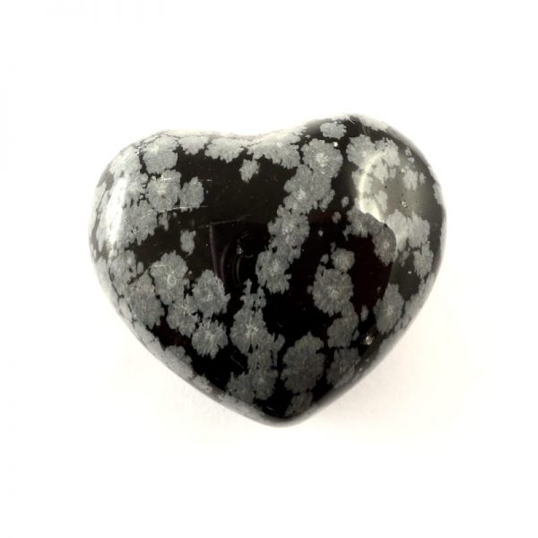 Snowflake Obsidian Heart 45mm All Polished Crystals obsidian