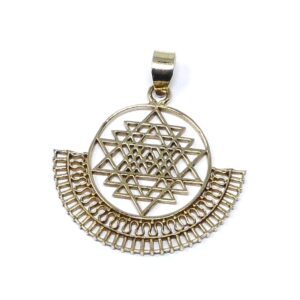 Brass Sri Yantra Pendant All Crystal Jewelry brass